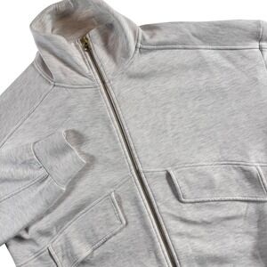 Varley Garcia Zip Through Sweat Women Medium Grey DoubleSoft Funnel Neck Jacket
